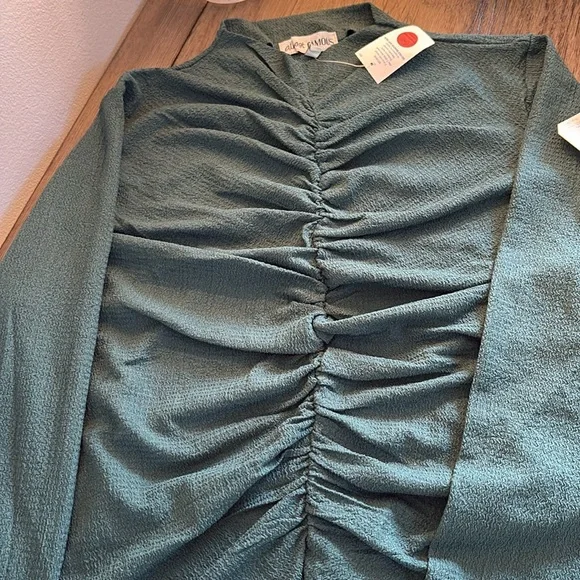 NWT Lot of 2x [Almost Famous] Green Ruched Top & Maxi Skirt, Women’s Plus 2X, 3X - Picture 5 of 11